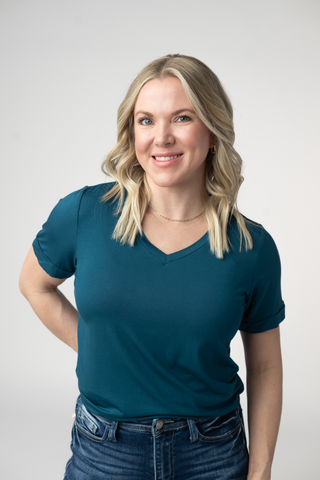 Teal Relaxed Fit V-Neck Top