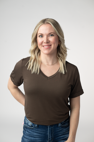 Brown Relaxed Fit V-Neck