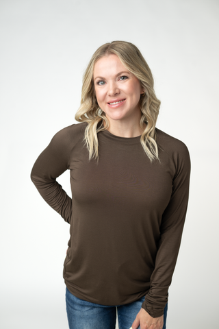 Brown Long Sleeve Top w/ Thumbholes