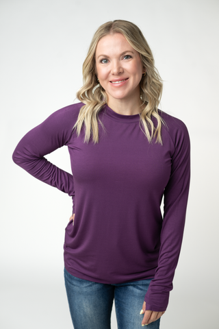 Purple Long Sleeve Top w/ Thumbholes