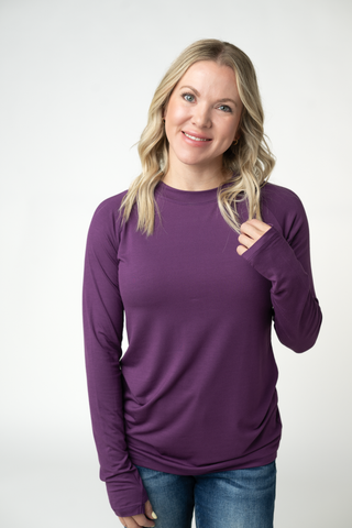 Purple Long Sleeve Top w/ Thumbholes