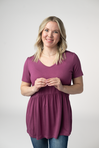 Mulberry V-Neck Babydoll Top