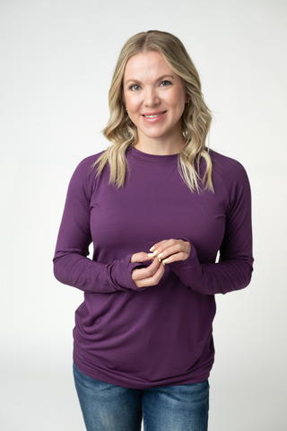 Purple Long Sleeve Top w/ Thumbholes