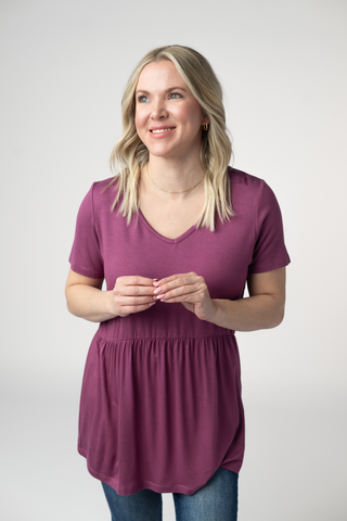 Mulberry V-Neck Babydoll Top