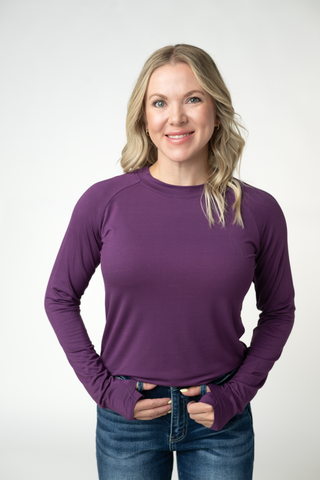 Purple Long Sleeve Top w/ Thumbholes