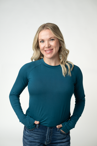 Teal Long Sleeve Top w/ Thumbholes