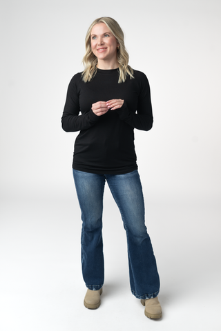 Black Long Sleeve Top w/ Thumbholes