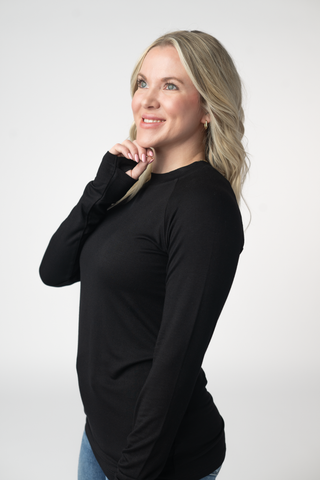 Black Long Sleeve Top w/ Thumbholes