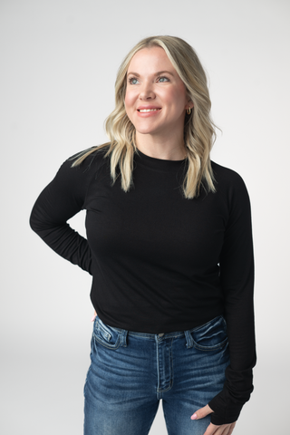 Black Long Sleeve Top w/ Thumbholes