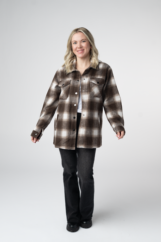 Brown Plaid Shacket
