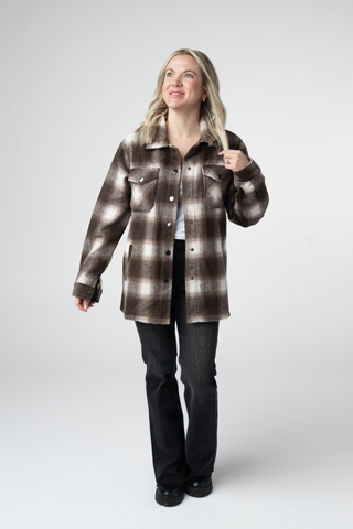 Brown Plaid Shacket