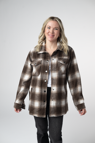 Brown Plaid Shacket