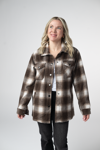Brown Plaid Shacket