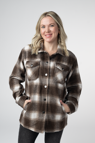 Brown Plaid Shacket