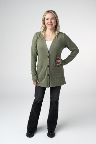 Heather Olive Cardigan