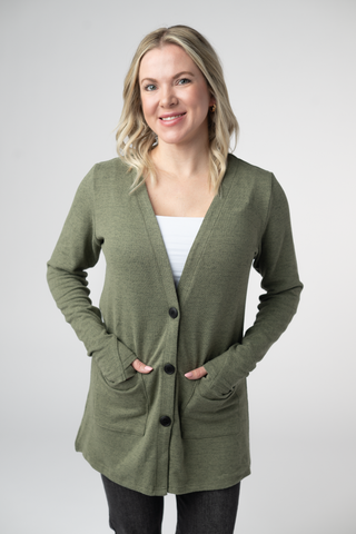 Heather Olive Cardigan