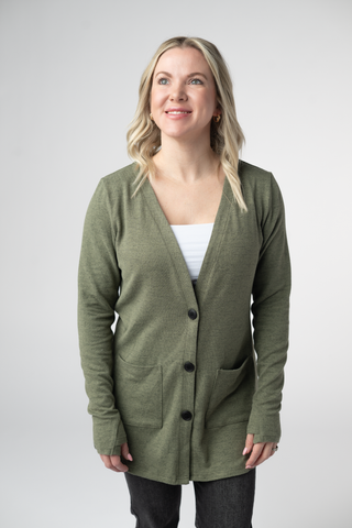 Heather Olive Cardigan