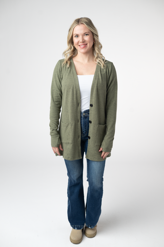 Heather Olive Cardigan