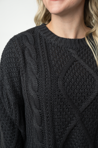 Charcoal Cable Knit Sweater