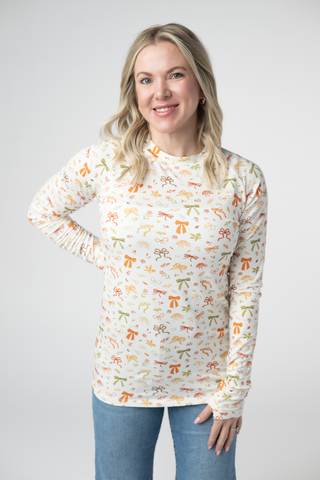 Harvest Bows Long Sleeve Top w/ Thumbholes