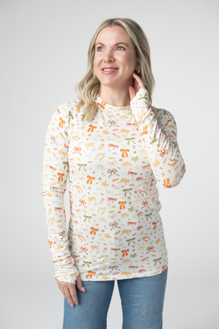 Harvest Bows Long Sleeve Top w/ Thumbholes