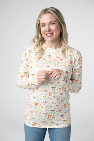 Harvest Bows Long Sleeve Top w/ Thumbholes