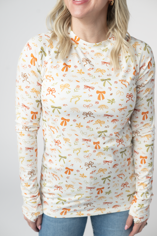 Harvest Bows Long Sleeve Top w/ Thumbholes