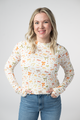 Harvest Bows Long Sleeve Top w/ Thumbholes