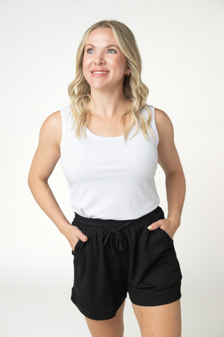 Black Waffle Shorts