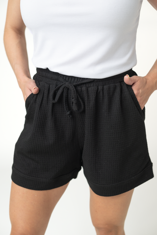 Black Waffle Shorts