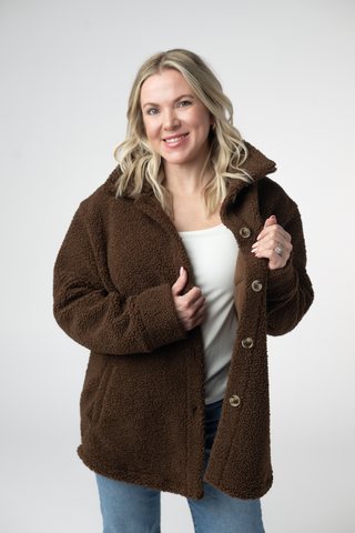 Brown Teddy Oversized Shacket