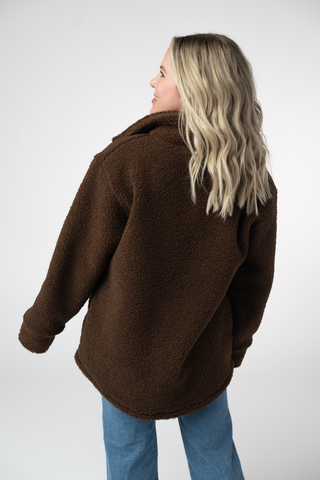 Brown Teddy Oversized Shacket
