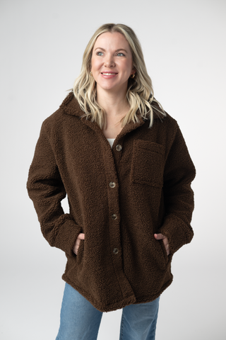 Brown Teddy Oversized Shacket