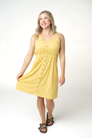 Yellow Button Dress