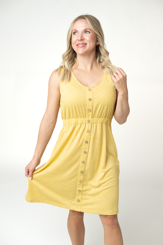 Yellow Button Dress