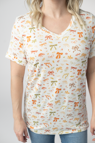 Harvest Bows Relaxed Fit V-Neck