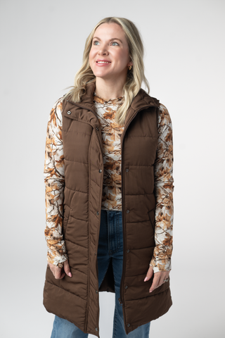 Brown Harlowe Long Vest