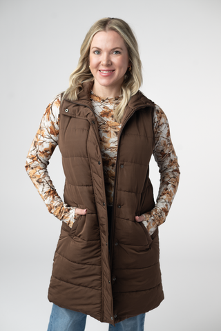 Brown Harlowe Long Vest