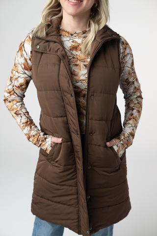Brown Harlowe Long Vest