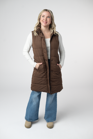 Brown Harlowe Long Vest