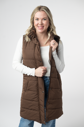 Brown Harlowe Long Vest