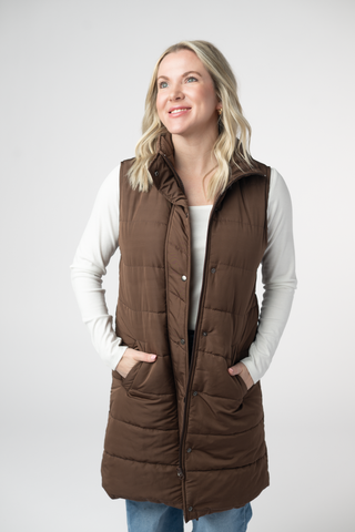 Brown Harlowe Long Vest