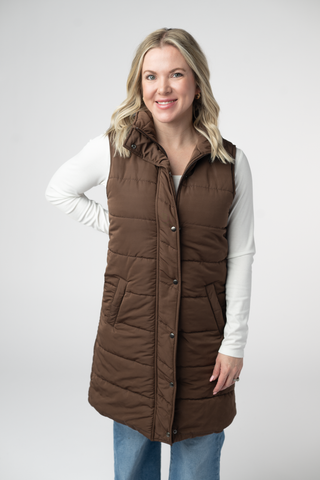 Brown Harlowe Long Vest