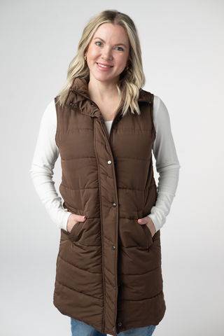 Brown Harlowe Long Vest