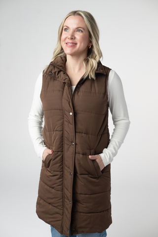Brown Harlowe Long Vest