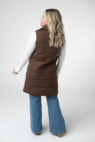 Brown Harlowe Long Vest