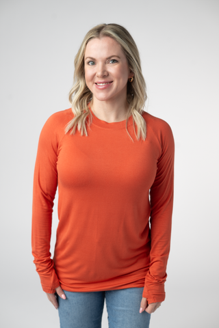 Pumpkin Long Sleeve Top w/ Thumbholes