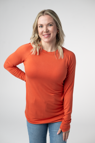 Pumpkin Long Sleeve Top w/ Thumbholes