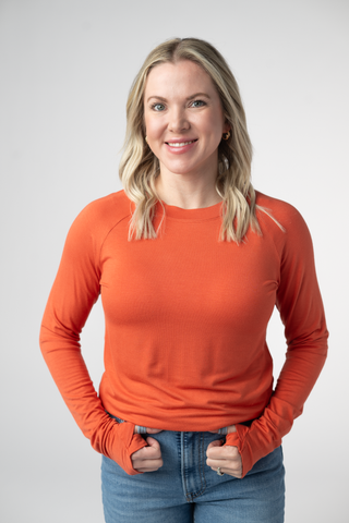 Pumpkin Long Sleeve Top w/ Thumbholes