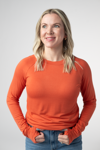 Pumpkin Long Sleeve Top w/ Thumbholes